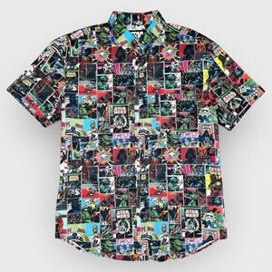 RSVLTS Star Wars L Comic Book Button Up Shirt All Over Print Graphic Sci-Fi Geek